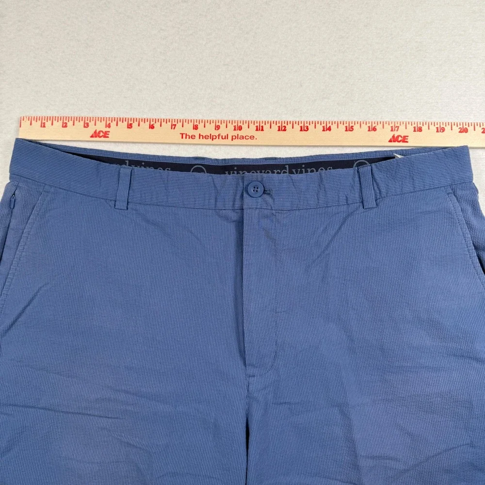 Vineyard Vines On The Go Shorts‎ Mens 40 Blue Textured Stretch 1H001052